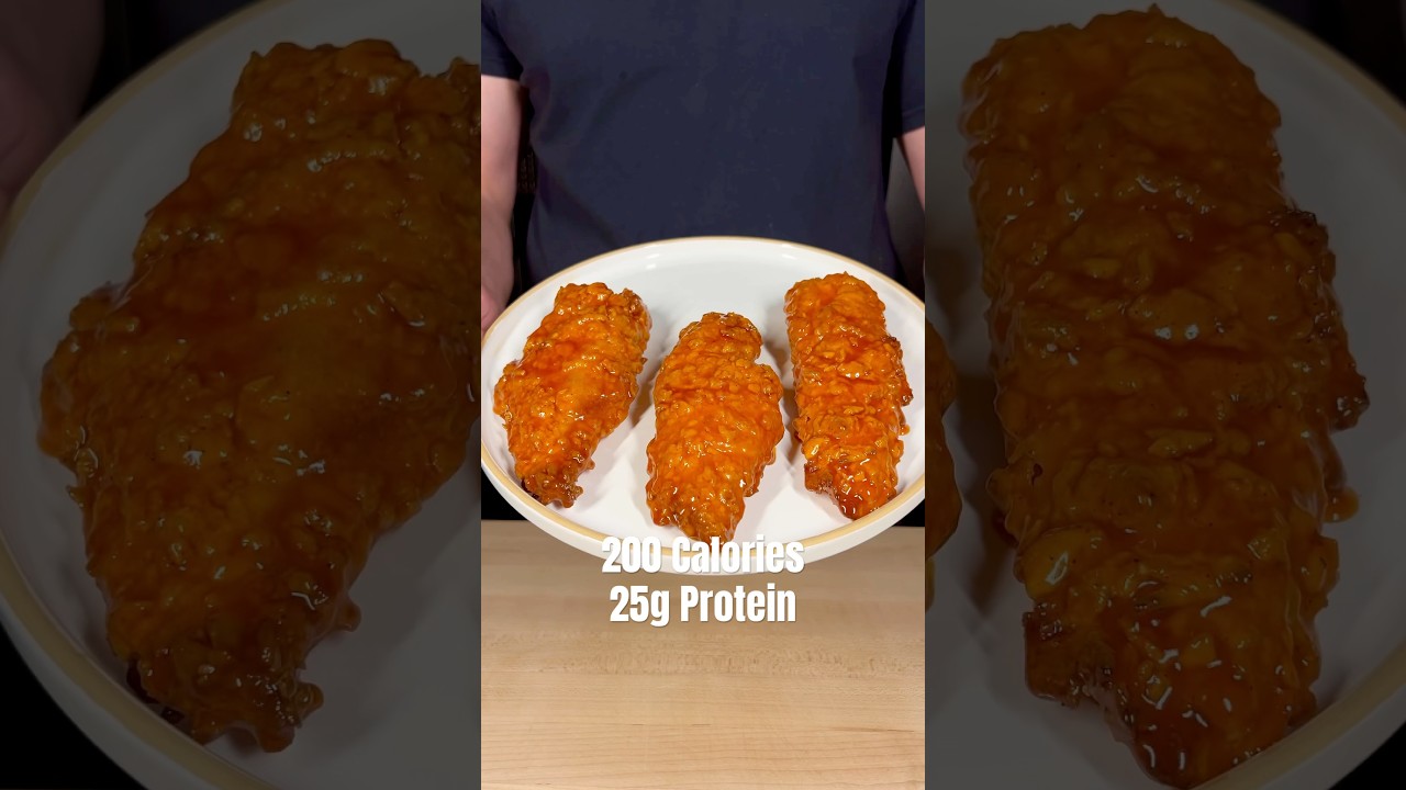 High Protein Honey Buffalo Chicken Tenders with 25g protein each! 💪