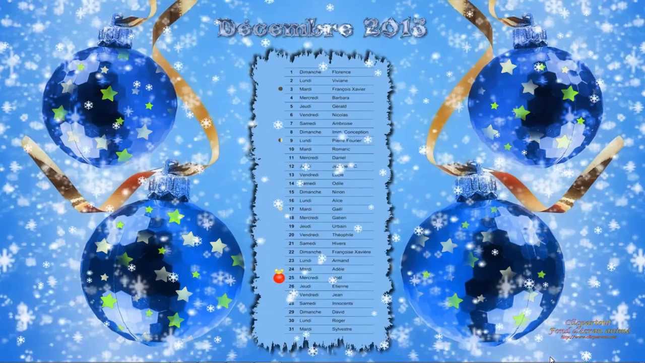 Fond écran Animé Screensaver Calendrier Noel 2013 Youtube