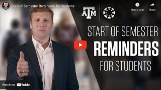 Start of Semester Reminders for Students