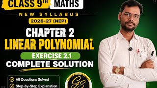 Solution of exercise 2.1 (Introduction of Linear Polynomial) Class -9th New Syllabus (2026-27)(NEP)
