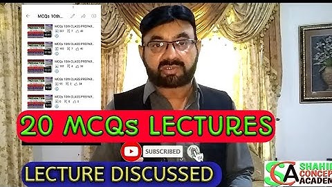 CLASS 10 || MATHEMATICS || 20 MCQs LECTURES DISCUSSED || SIR SHAHID