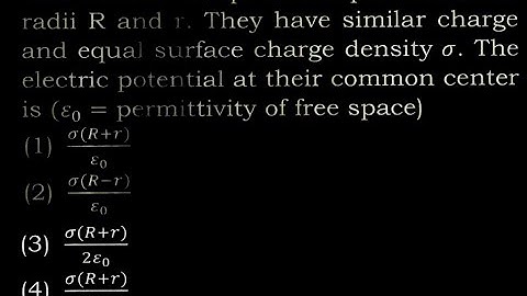 TS 7 Q31 Two concentric spheres kept in air have radii R and r. They have similar charge and equal