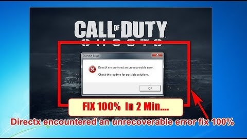 Directx encountered an unrecoverable error fix 100% | Technical Palash