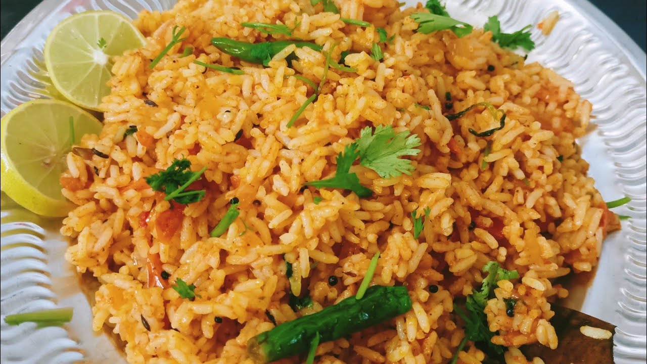 Tomato Chitranna RecipeLeftover Rice RecipeQuick Rice RecipeTomato