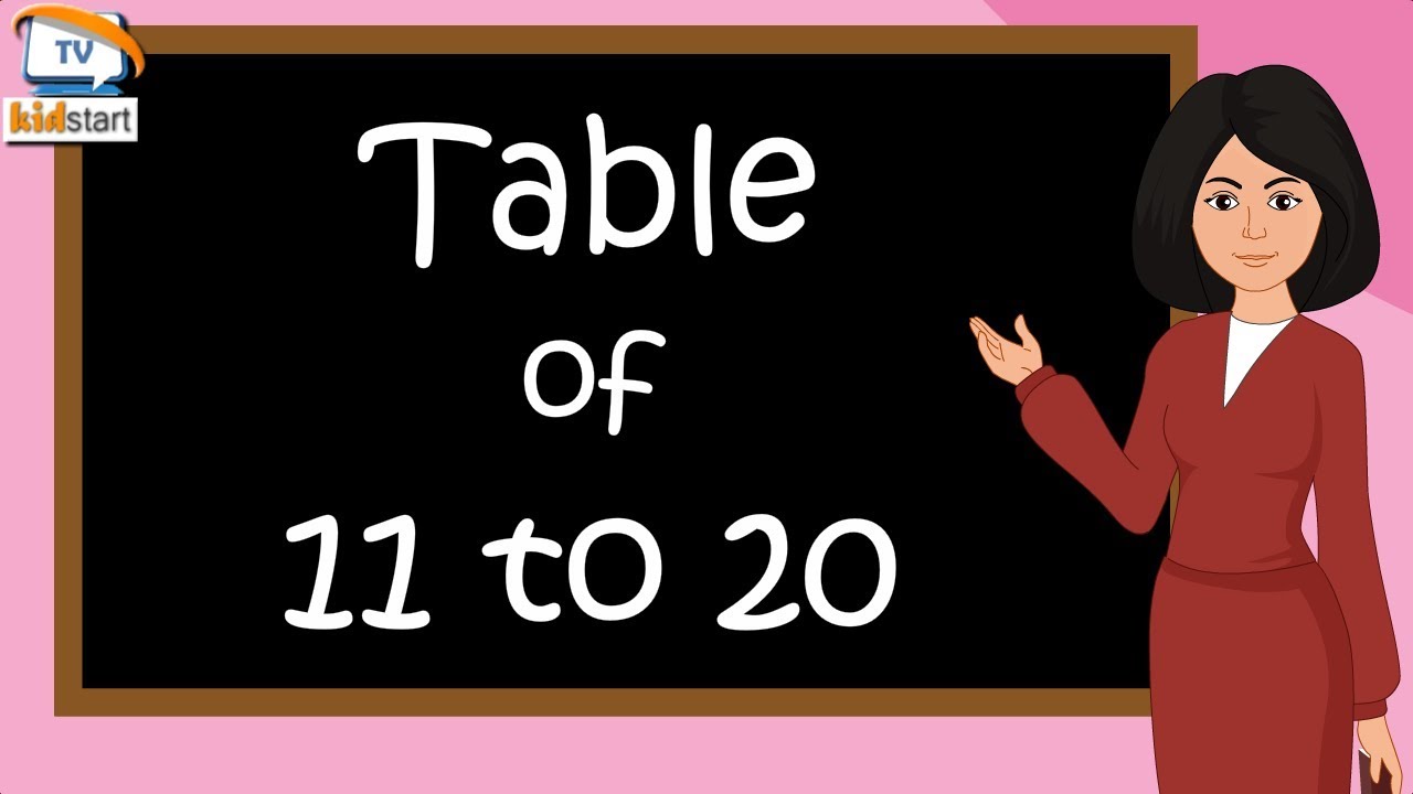 Table of 11 to 20  multiplication table of 11 to 20  rhythmic table of eleven to twenty