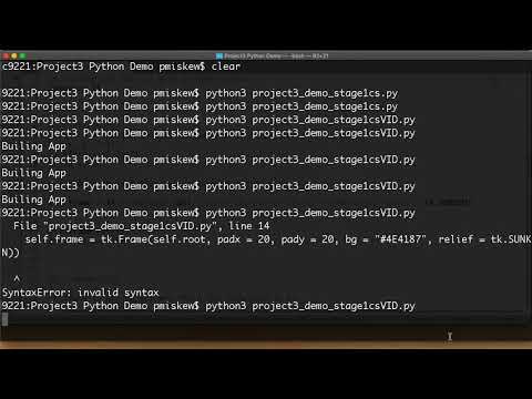 Python tkinter Project (Basic) - Stage 1 (Class Structure)
