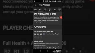 Gta San Andreas Cheats For Ps3 Youtube