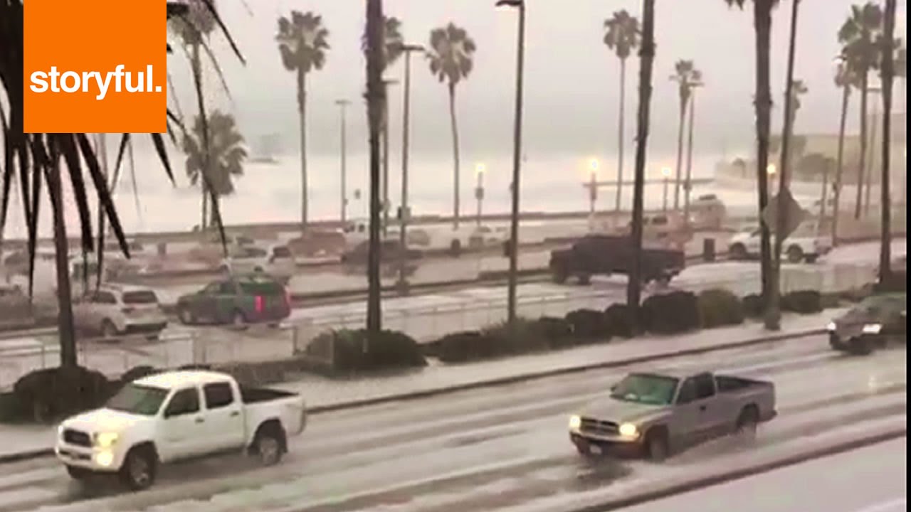 Random Snowing At Huntington Beach YouTube