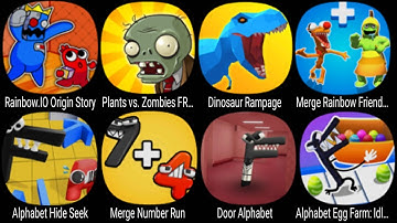 Rainbow.IO Origin Story, Plants vs Zombies FREE, Dinosaur Rampage, Alphabet Hide Seek, Merge Number