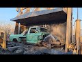 Car crusher crushing cars 117 1974 ford f350 super camper special