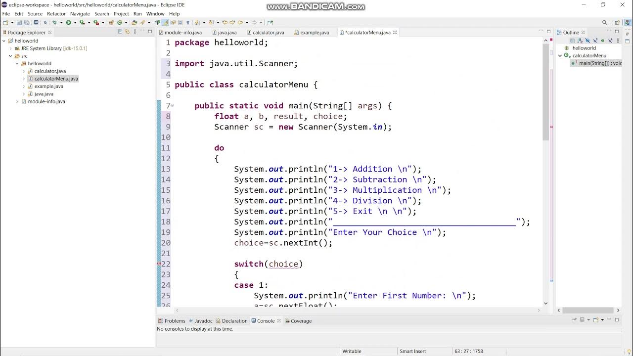 Java Menu Driven Program || Part 4 - YouTube