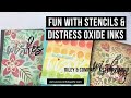 Fun With Stencils & Distress Oxide Inks (STAMPtember 2021 Waffle Flower)