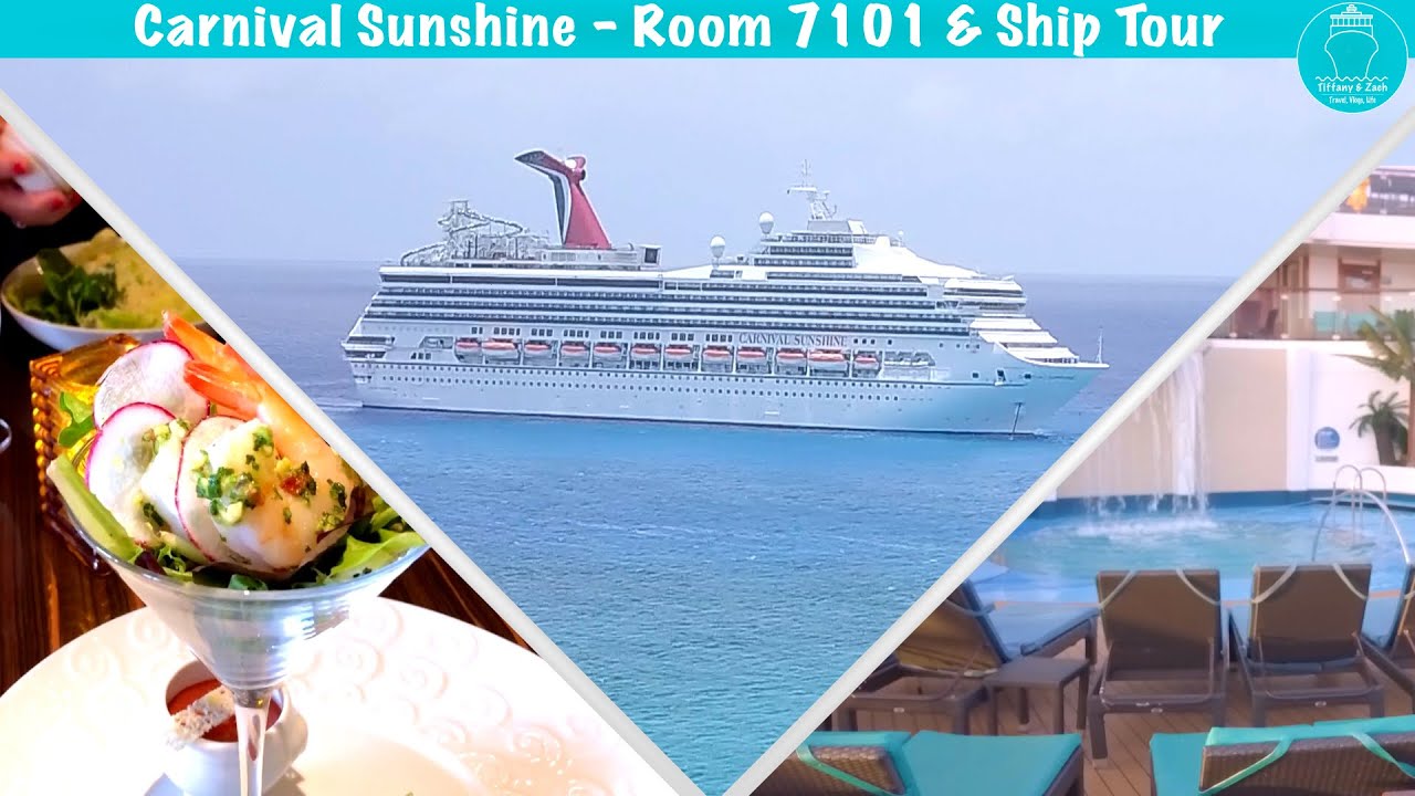 Carnival Sunshine Ship Tour Interior W Walkway View Room 7101 Tour Steakhouse Art Table Dessert