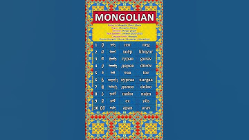 NUMBERS IN THE MONGOLIAN LANGUAGE