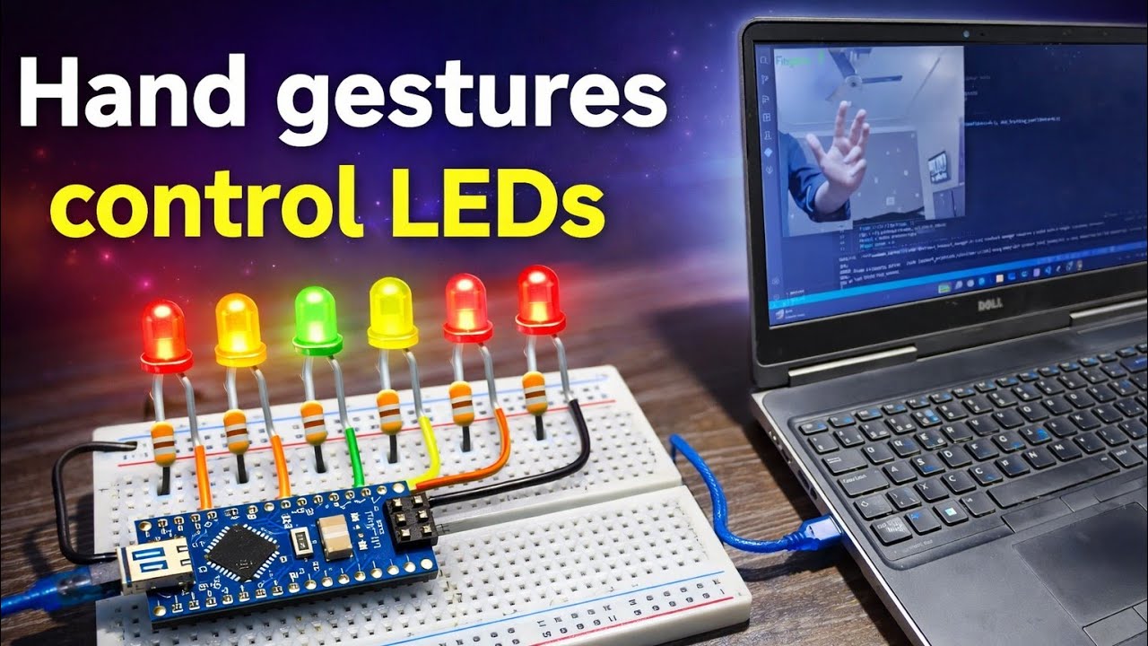 How to make hand gestures control LEDs project with python and Arduino ...