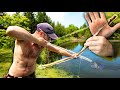 Primitive Survival Bow Build for Bowfishing | Barbwire Wrapped Arrow, Wire Hooks, Gorge Hooks