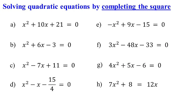 Completing the Square - Solving Quadratic Equations │Algebra