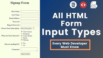 10 Input Types in HTML Every Web Developer Must Know in 2024 | HTML5 Input Types Tutorials