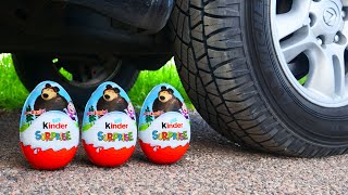 EXPERIMENT: Car vs XXL Kinder Surprise - Crushing Crunchy & Soft Things by Car!