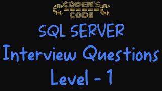 SQL Sever Interview Questions Level-1