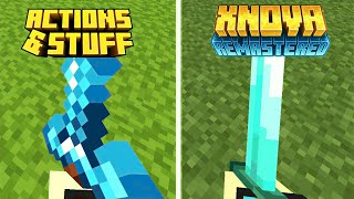 Actions and stuff VS xnova remastered COMPARISON |Minecraft actions and stuff| mod