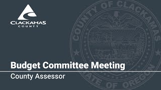 County Assessor Budget Presentation 2020