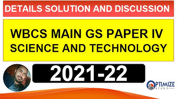 Wbcs Mains Paper IV science and technology solutions