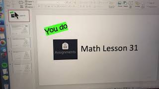Math Lesson 31 Problem Set