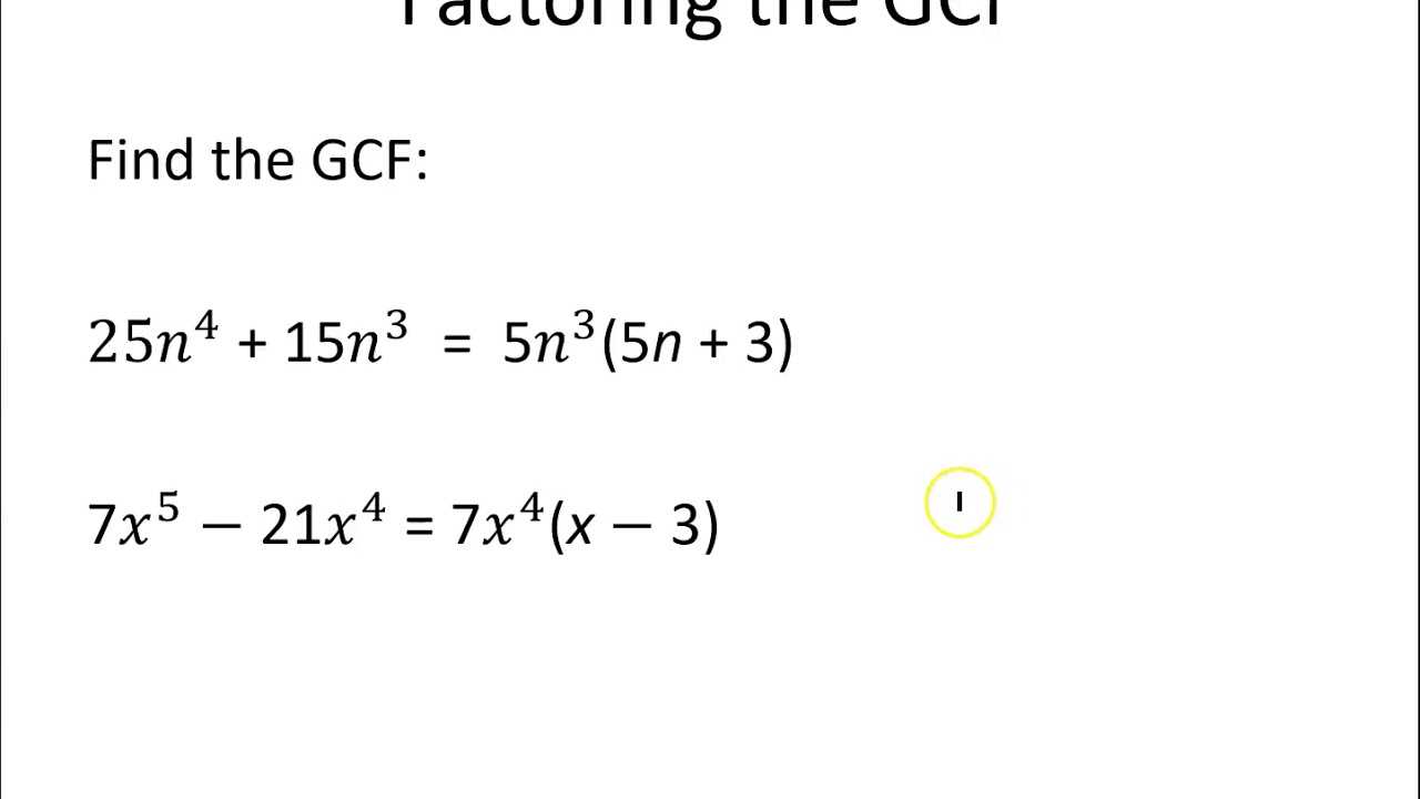 Greatest Common Factor - YouTube