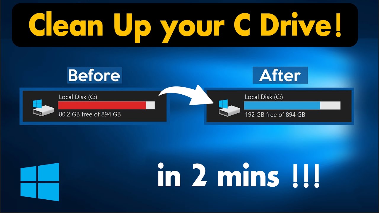 How to Clean Up C Drive In Windows 10 | Free Up Disk Space | disk ...