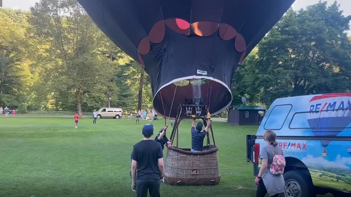 Hot Air Balloon Preparation To Take Off and Flight |
