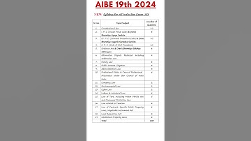NEW SYLLABUS of Aibe 19 exam #aibeexam2024 #aibeexam #aibe19exam