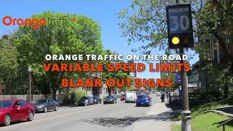 Orange Traffic on the Road - Variable Speed Limits LED Blank Out Signs in Quebec City
