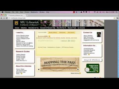 MU Libraries Gateway Tutorial