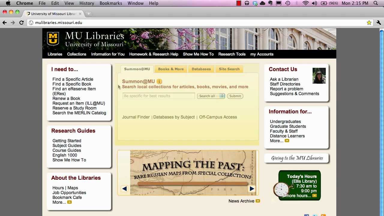 MU Libraries Gateway Tutorial YouTube