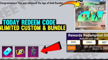 Join Rampage Party New Redeem Code Today | Free Fire Redeem Code Today/Custom Room Card Redeem Code