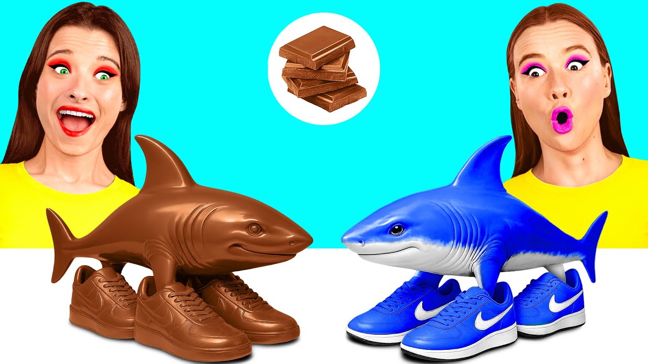 Челлендж. Шоколадная Еда vs Настоящая еда | Кто Победит в Битве на Кухне от Crazy DO