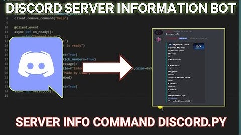SERVER INFO COMMAND | DISCORD.PY | How to make a server information command for a discord bot