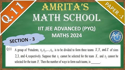 JEE Advanced 2024 Math solution (Q11)| IIT JEE (PYQ)| #jeeadvanced2024 #iitjeepyq #mathschool #math