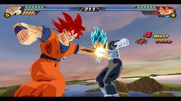 Vegeta Blue Super Saiyan God VS Goku SSJ God (Dragon Ball Z Tenkaichi 3 mod)