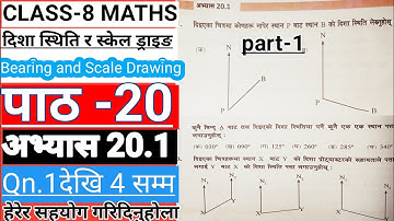 Class 8 Math Chapter 20 |Exercise 20.1 in Nepali |Math Nepali Medium 2081|दिशा स्थिति र स्केल ड्राइङ