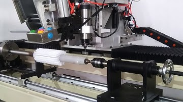 DC2A 2 Axis Drilling and Tufting Machine Making Roller Brush Staggered Pattern