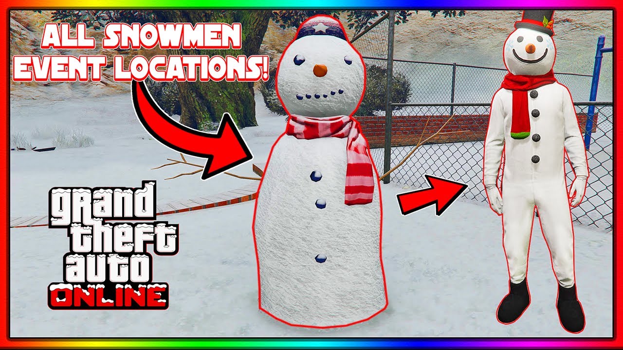 BRAND NEW SNOWMEN EVENT ALL LOCATIONS GTA ONLINE! (GTA 5 CHRISTMAS