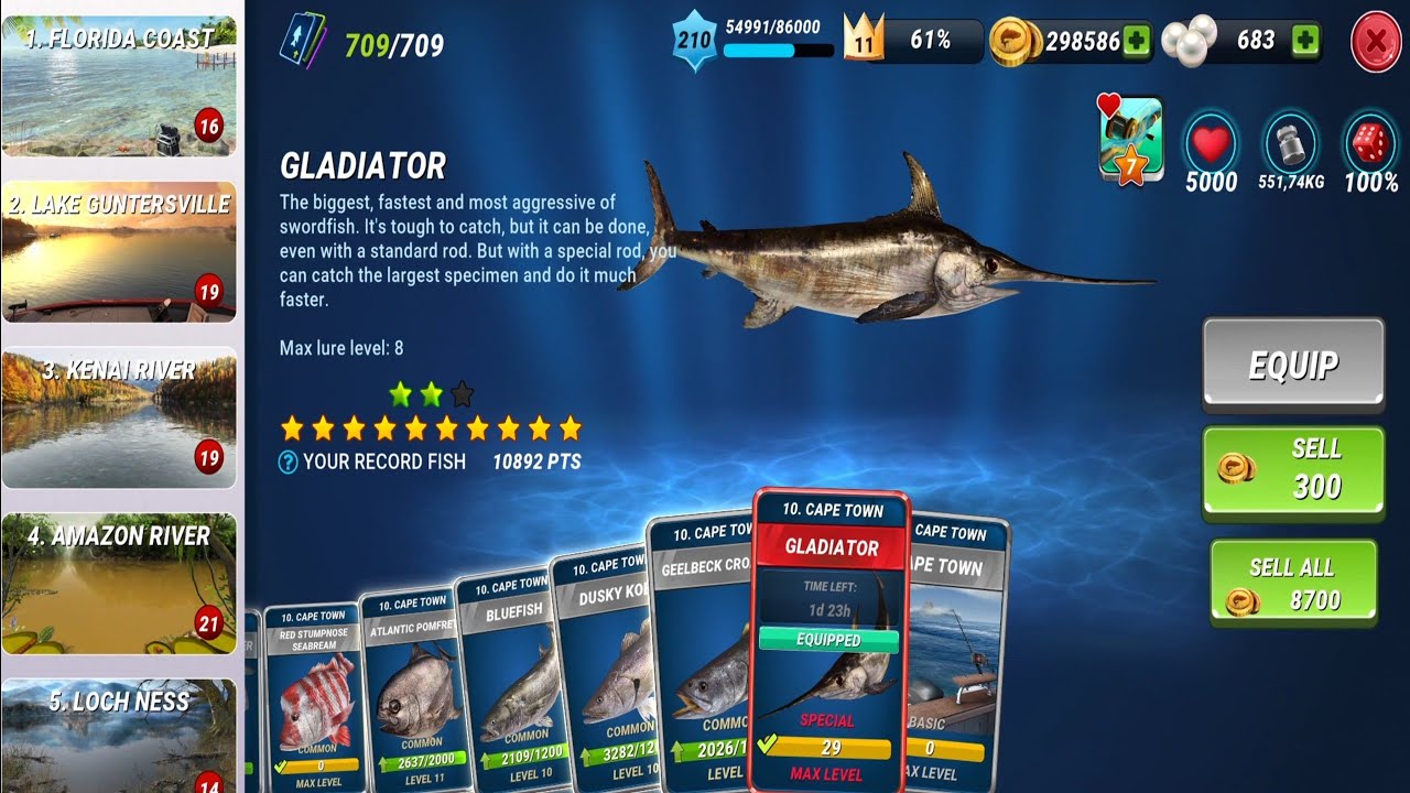 New Special Fish: Gladiator MAX LVL - Fishing Clash Gameplay Ep203 
