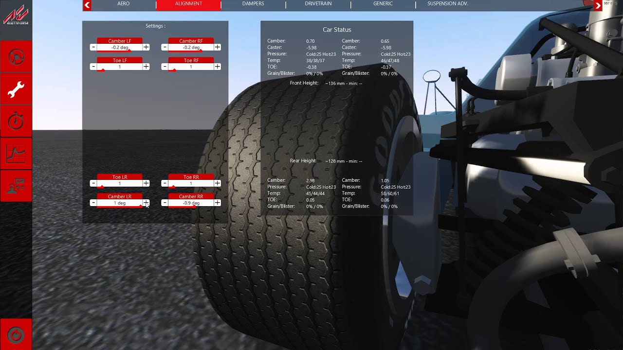 Assetto corsa wip Animated suspension with camber