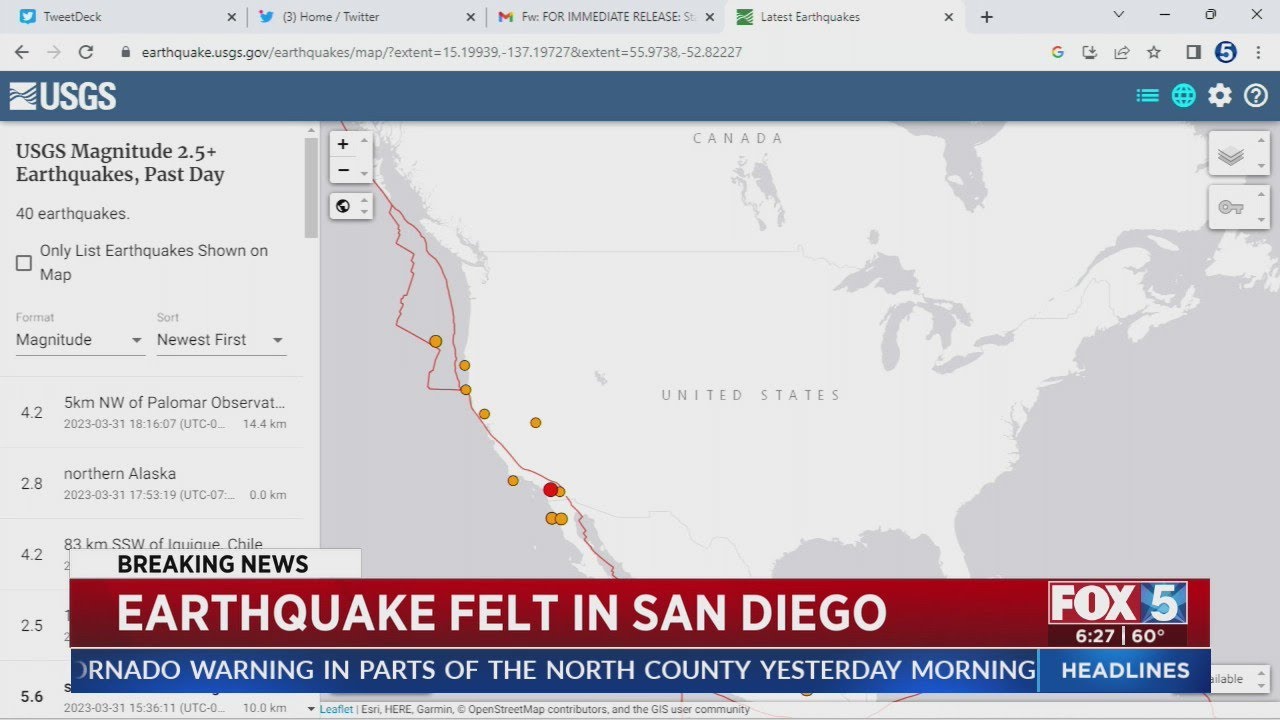 4.2-magnitude earthquake shakes parts of San Diego County