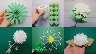 💚 5 Best Paper Flower DIY Crafts 💚 Creative Recycling Ideas ♻️ Handmade Home Decorations