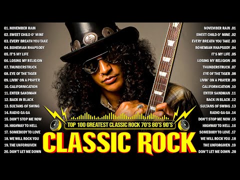 Classic Rock 70S 80S 90S Full Album Metallica, Aerosmith, Acdc, Nirvana, Bon Jovi, U2, Gnr, Queen