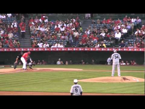 Felix Hernandez pitching against the Anaheim Angel...