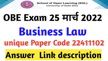 Q1 Business Law Du sol Obe 22411102 exam Answer solve bcom  Question b com h  Q 1
